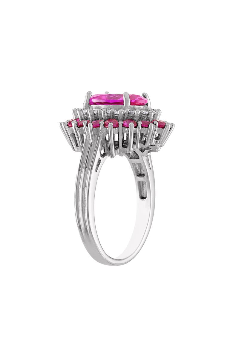 FZN Sterling Silver Lab Grown Pink Sapphire & Ruby Ring, Alternate, color, Pink