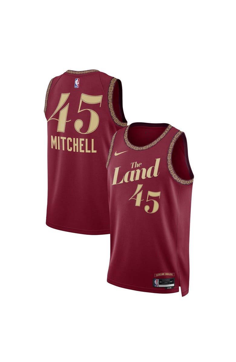 Nike Unisex Nike Donovan Mitchell Wine Cleveland Cavaliers 2023/24 Swingman Jersey - City Edition, Alternate, color, 