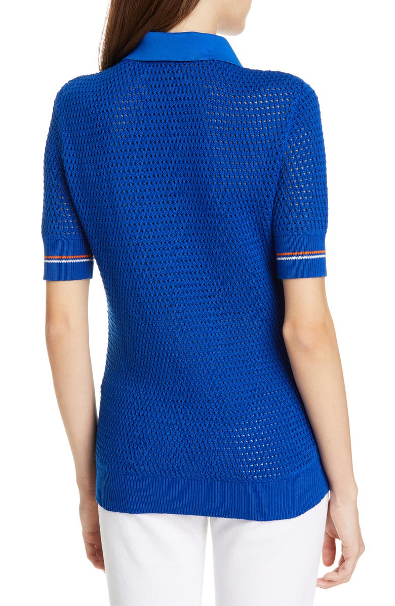 Tory Burch Cotton Polo Sweater, Alternate, color,
