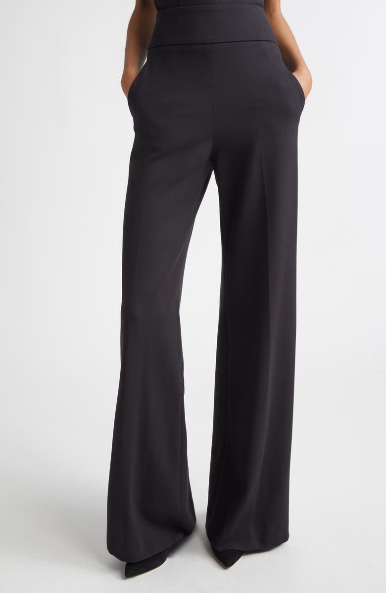 Veronica Beard Kalinda High Waist Ponte Wide Leg Pants, Main, color, Black