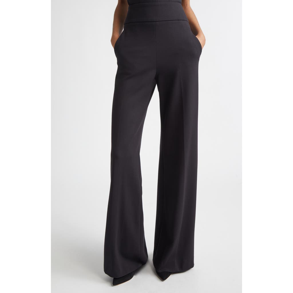 Veronica Beard Kalinda High Waist Ponte Wide Leg Pants In Blue