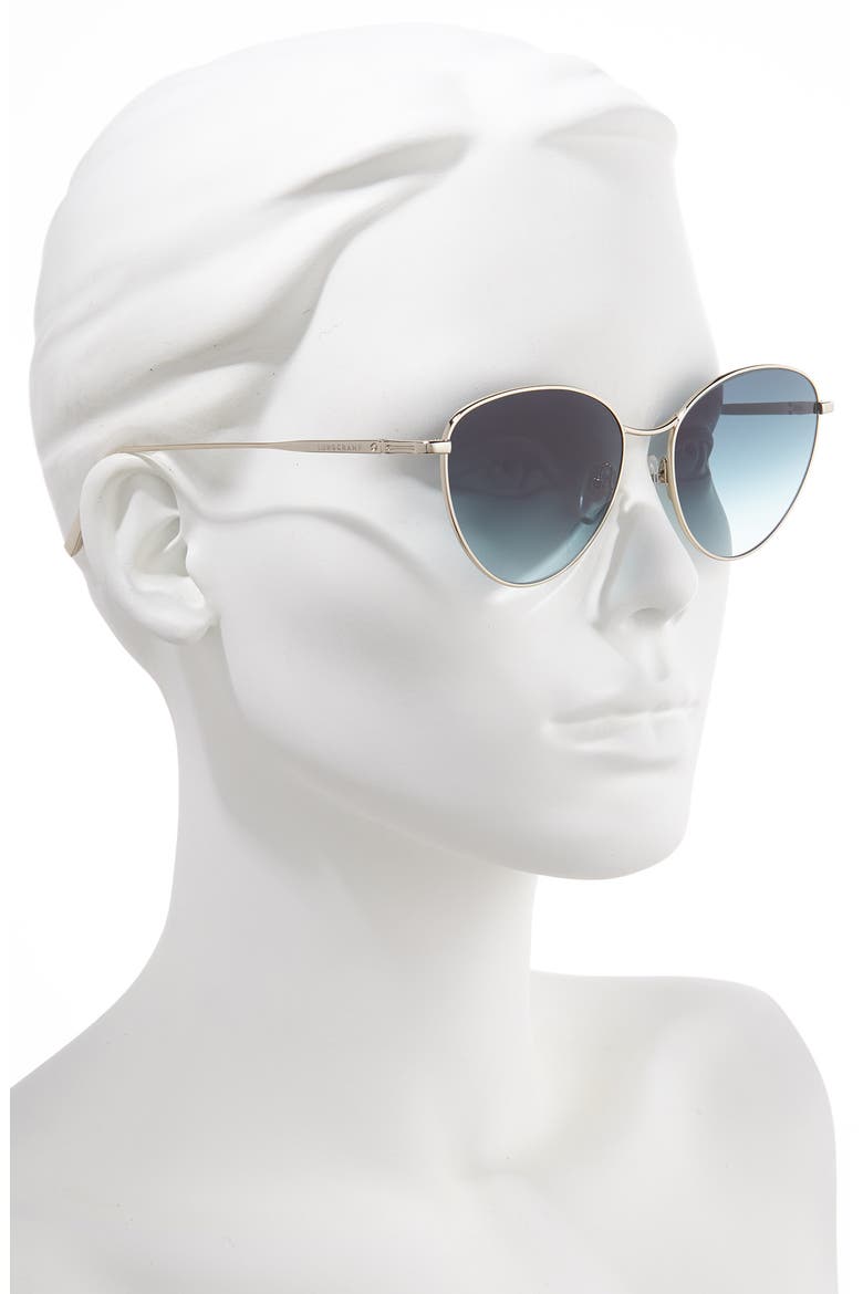 55mm Round Sunglasses, Alternate, color, GOLD/ GREY GRADIENT