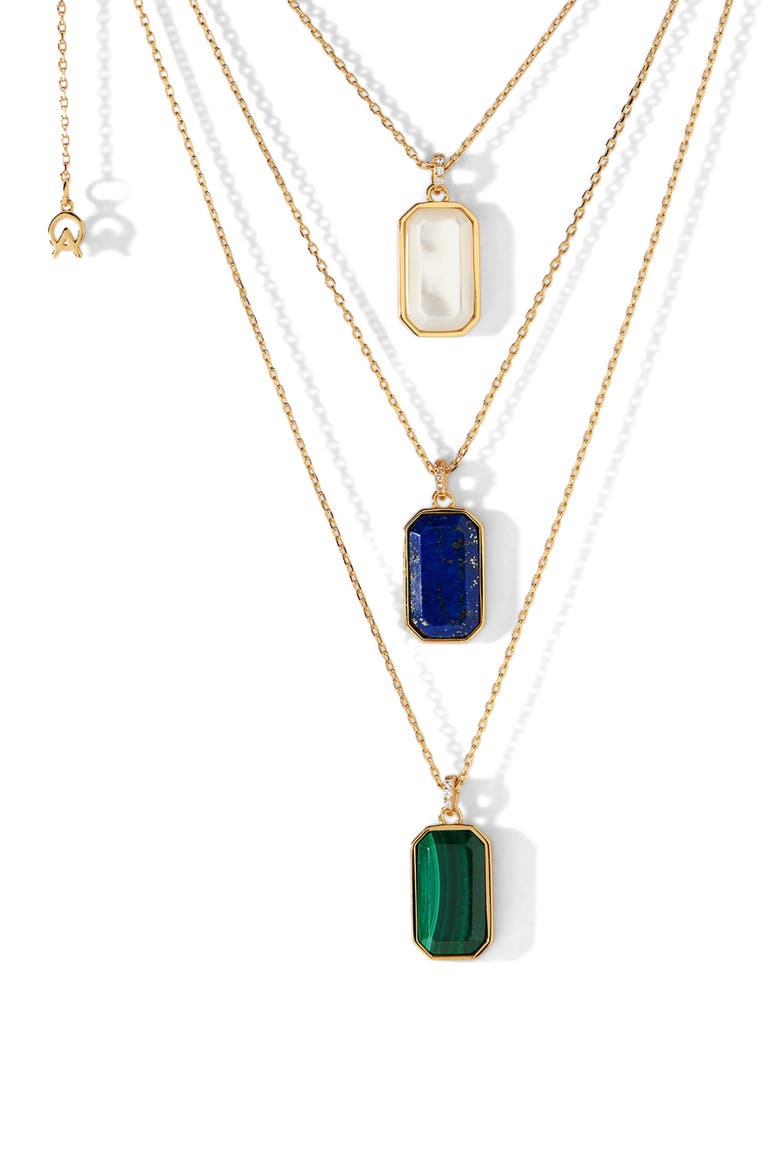 The Tessa Tag Necklace, Alternate, color, Malachite