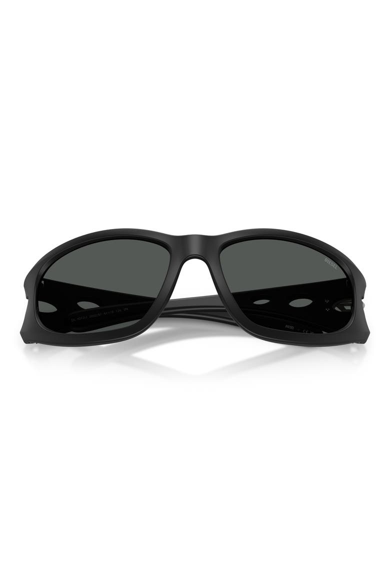 DL3012U 58mm Rectangular Sunglasses, Alternate, color, BLACK MATTE / DARK GREY