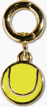 Nickel & Suede Tennis Ball Charm