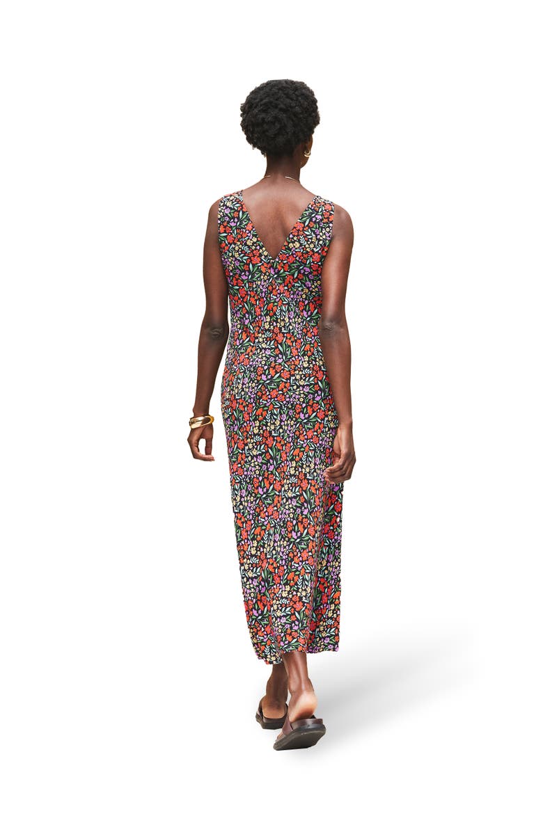 Ro&Zo Sleeveless Ditsy V-Neck Midi Dress, Alternate, color, Red