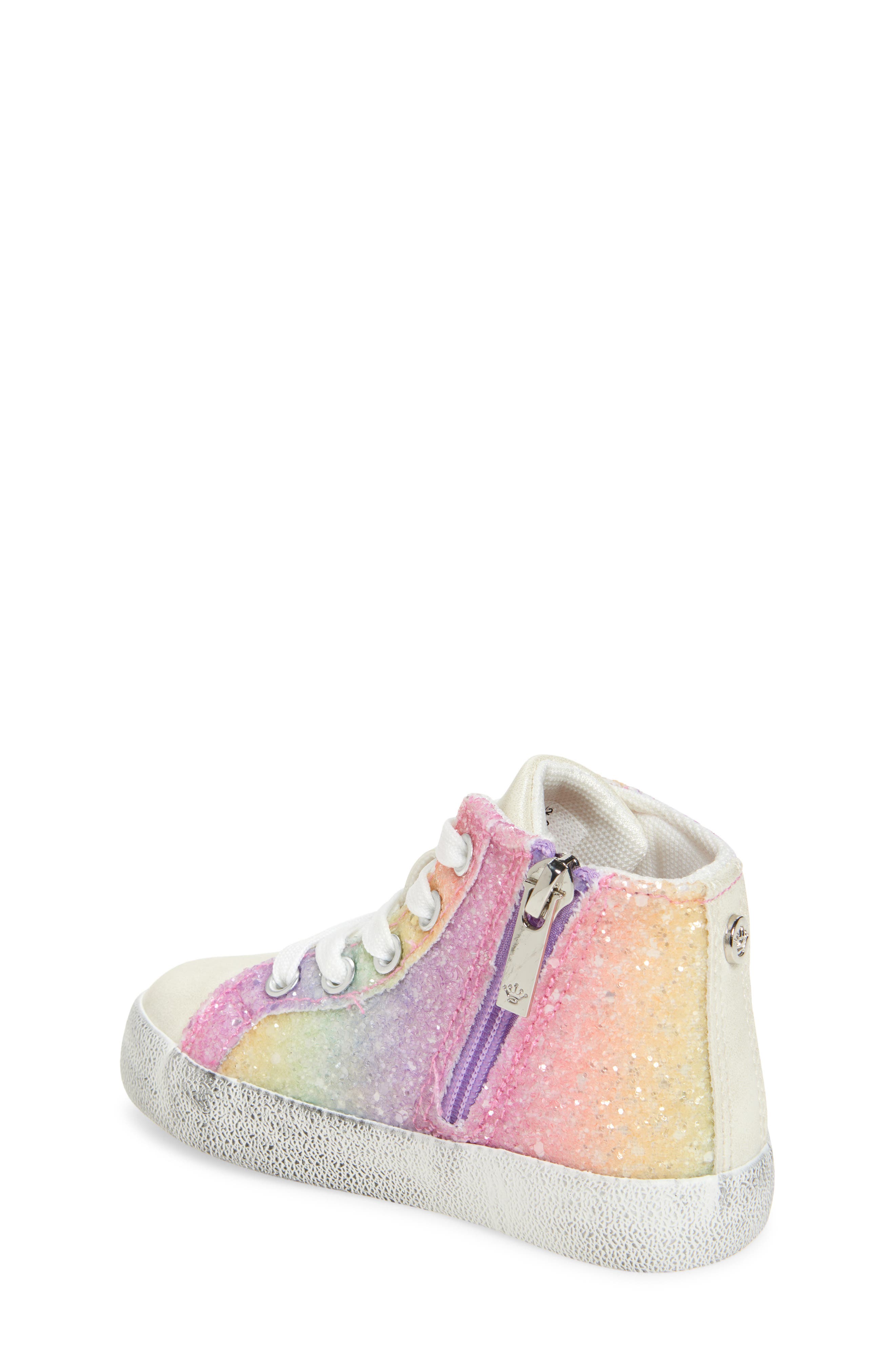 Nina Kids' Geovana Rainbow Glitter Sneaker, Alternate, color, Multi Glitter