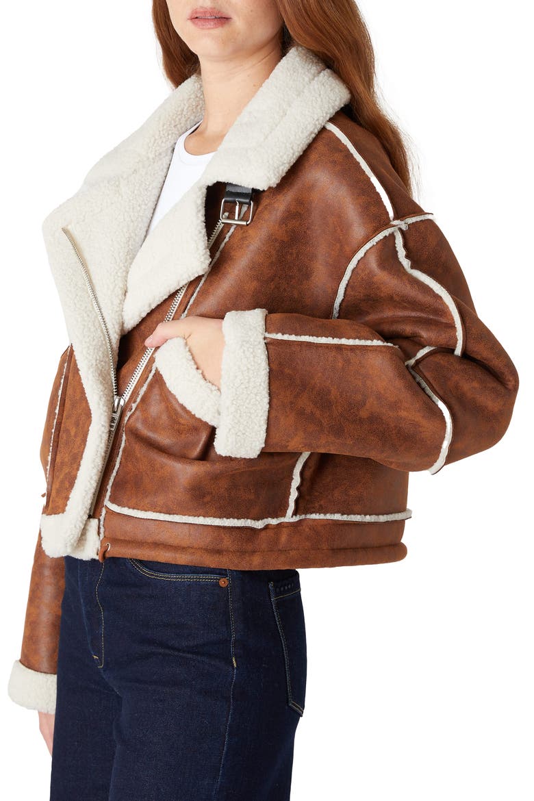 Faux Shearling Jacket, Alternate, color, STEADY HABIT
