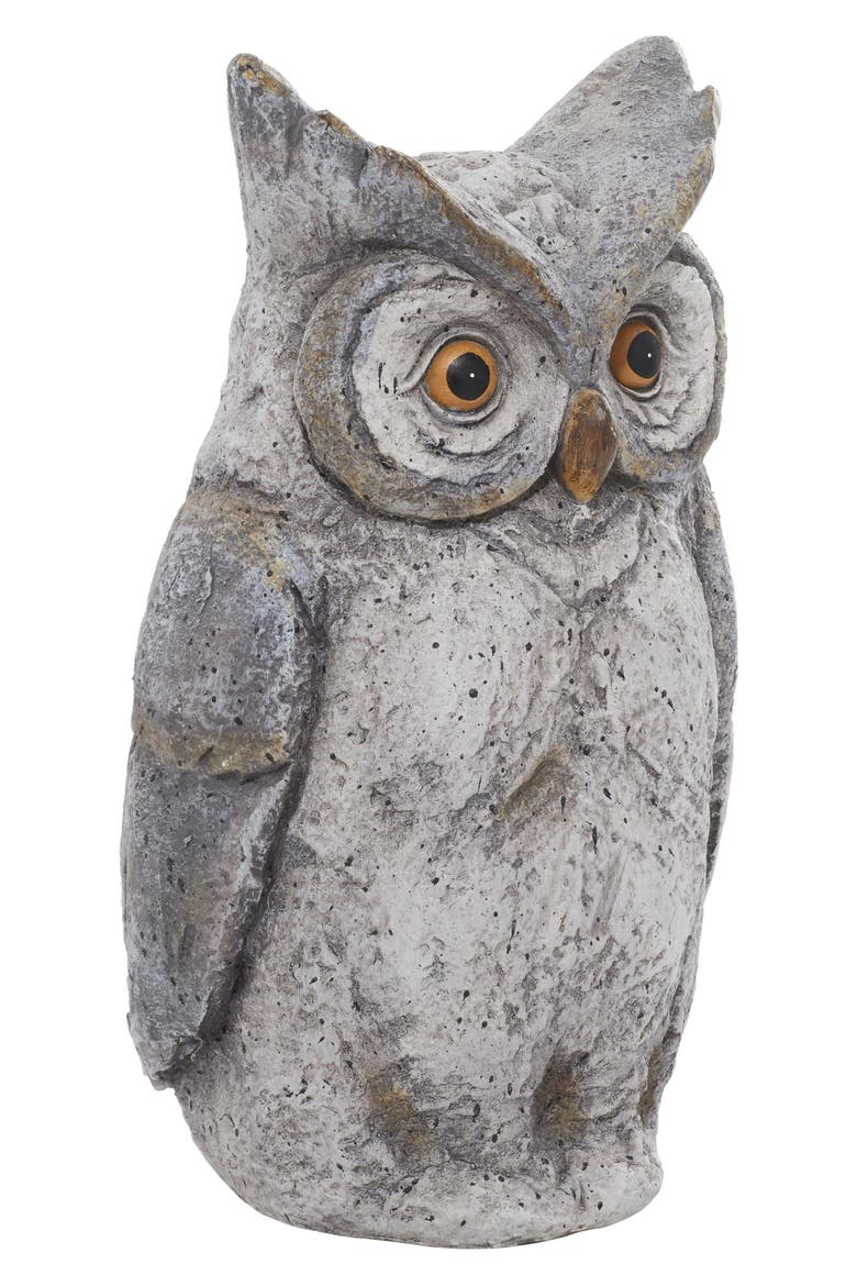 Country Owl Garden Statue, Alternate, color, GRAY