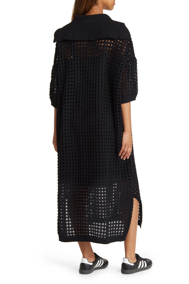 oversized knitted dress Long oversized knitted dress with slit - Dark Grey - Sz. 40-64