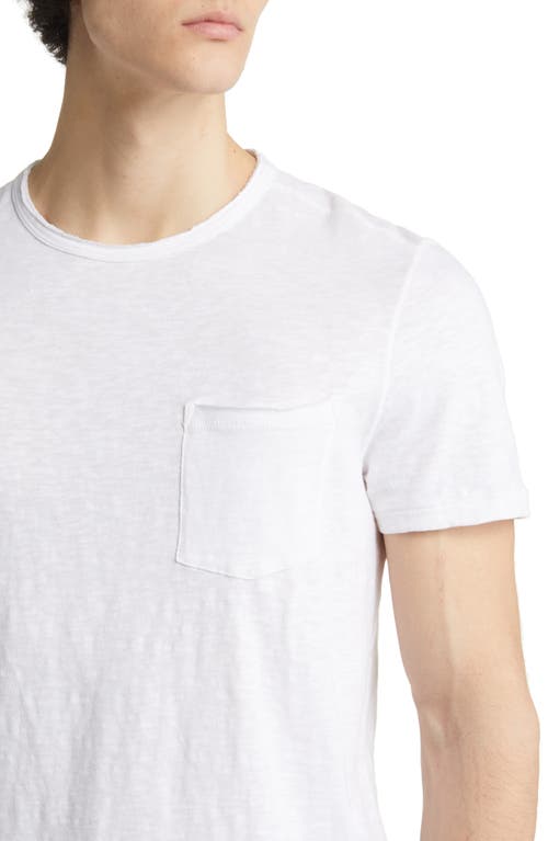 John Varvatos Cooper Washed Cotton Slub T-shirt In White