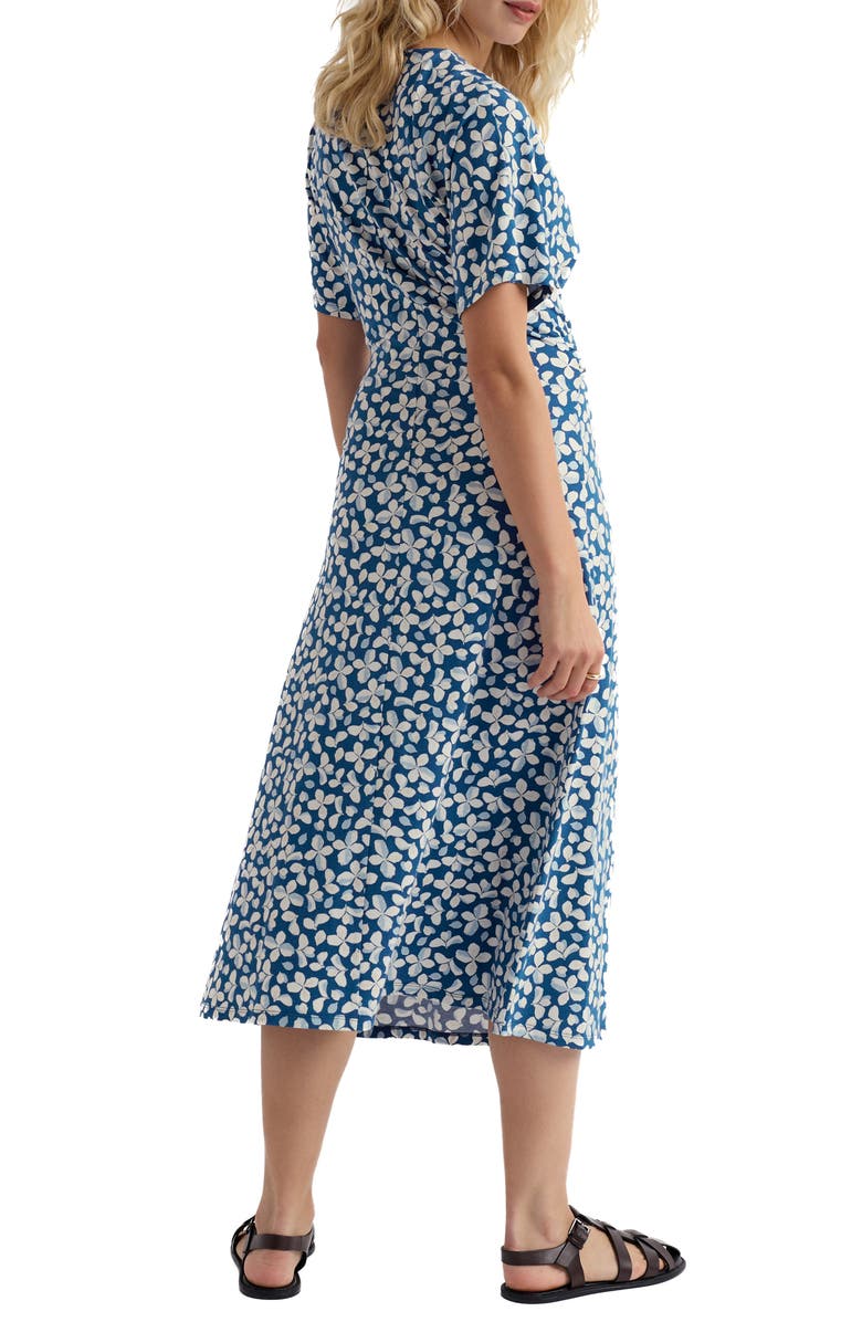 Seasalt Cornwall Water Mint Twist Front Organic Cotton Blend Midi Dress, Alternate, color,