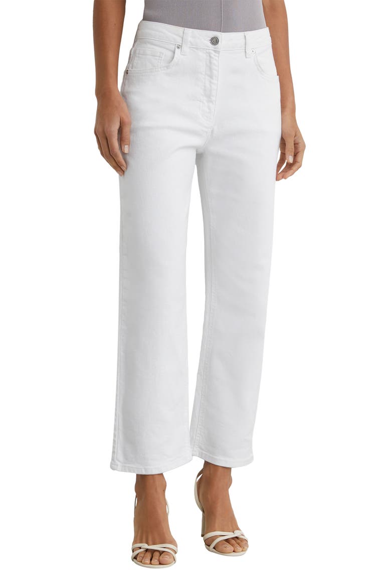 Selin Crop Straight Leg Jeans, Main, color, WHITE