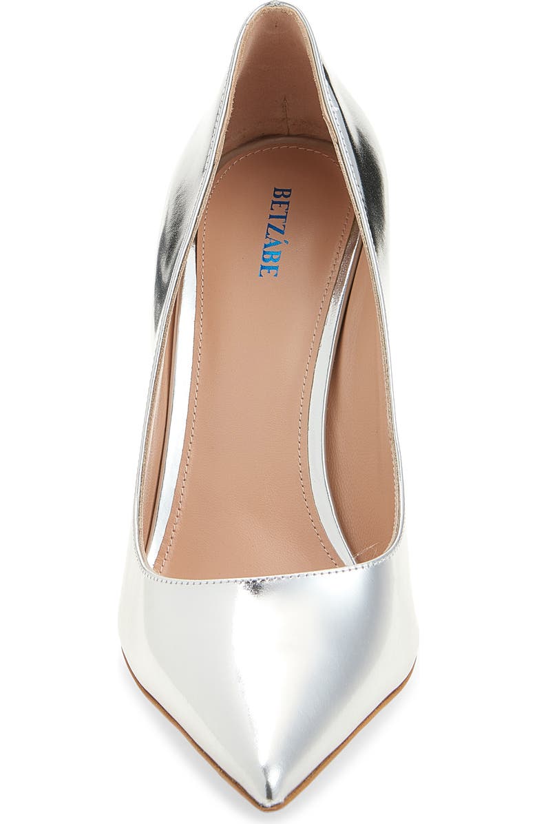 BETZÁBE Thalia Metallic Pointed Toe Pump, Alternate, color, Metallic Silver