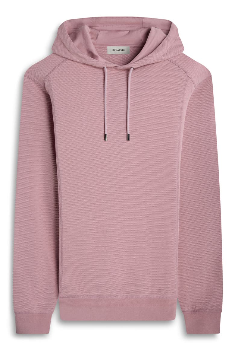 Textured Piqué Hoodie, Alternate, color, WOOD ROSE