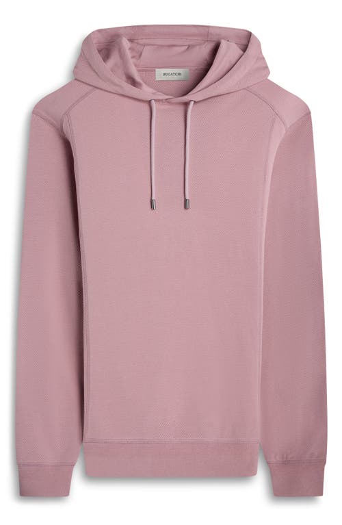 Bugatchi Textured Piqué Hoodie In Pink