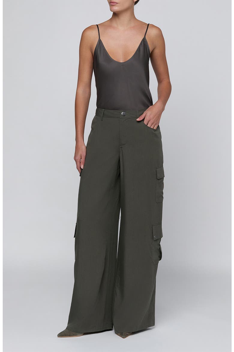 Isolde High Waist Wide Leg Cargo Pants, Alternate, color, ASH OLIVE