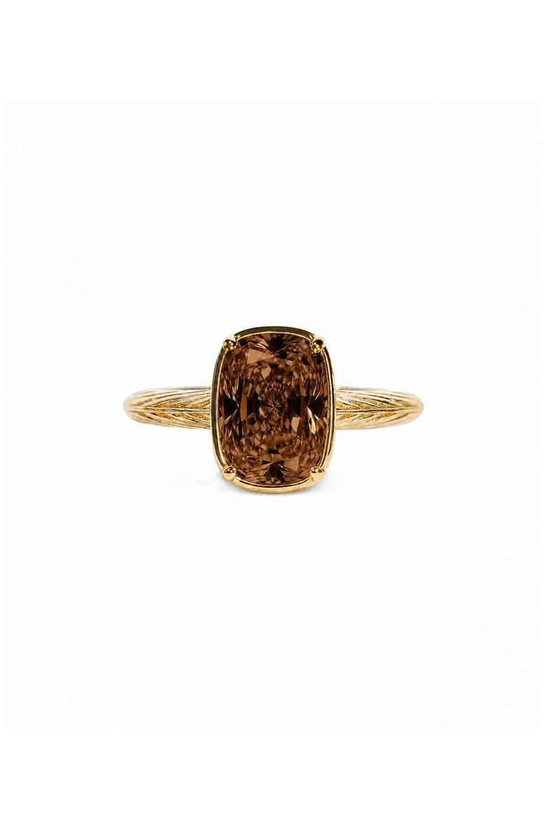 Sterling Silver Mini Chocolate Cubic Zirconia Ring, Main, color, CHOCOLATE/ GOLD