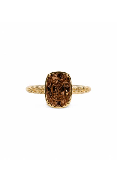 Sterling Silver Mini Chocolate Cubic Zirconia Ring