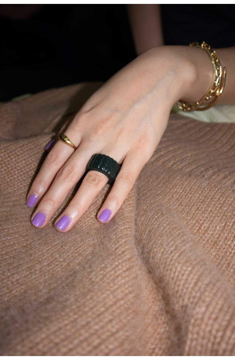 seree Sophia Ribbed jade ring, Alternate, color,