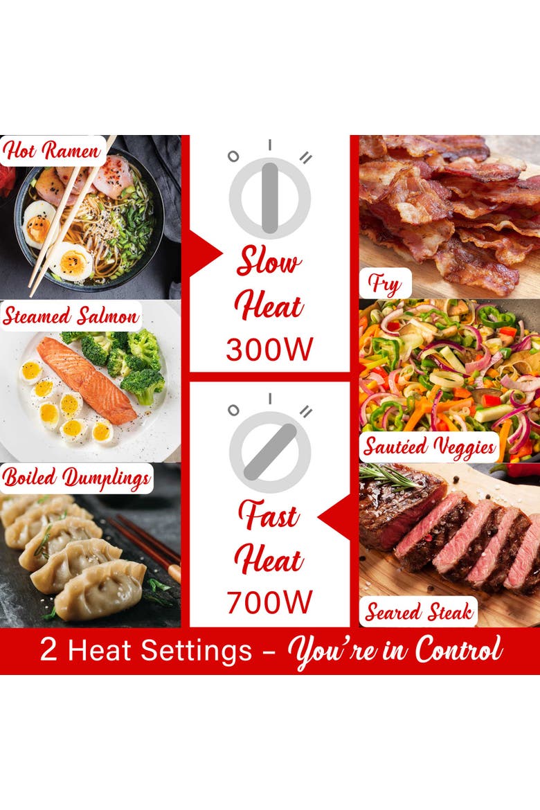 Multi-Function Electric Hot Pot Cooker and Food Steamer with Ceramic Non-Stick Ceramic Coating, Alternate, color, Black