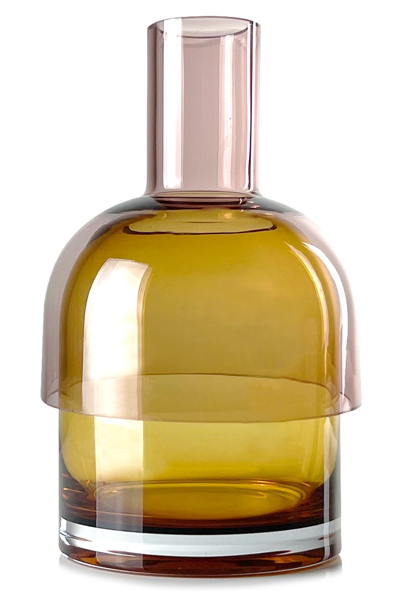 Flip Top Glass Vase (Nordstrom Exclusive), Alternate, color, PINK/ YELLOW
