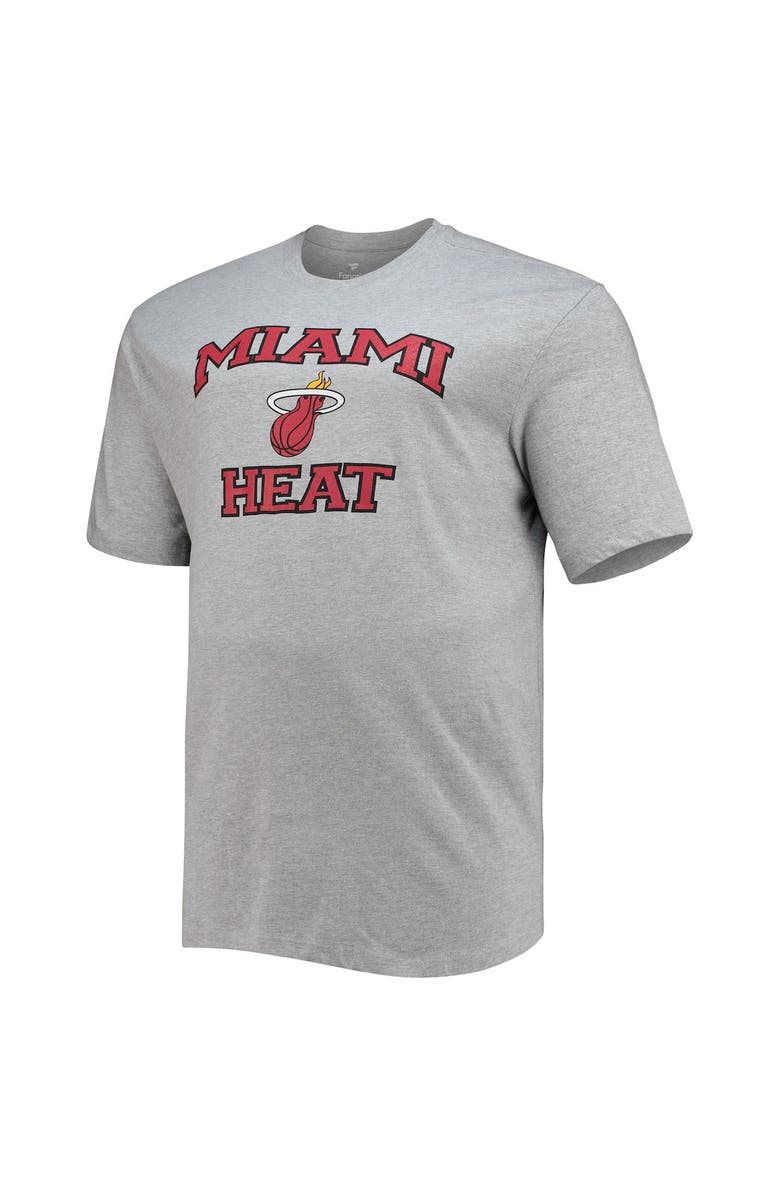 PROFILE Men's Heathered Gray Miami Heat Big & Tall Heart & Soul T-Shirt, Alternate, color, Heather Gray