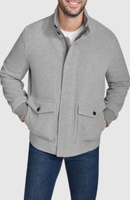 Cole Haan Signature Stand Collar Wool Blend Bomber Jacket