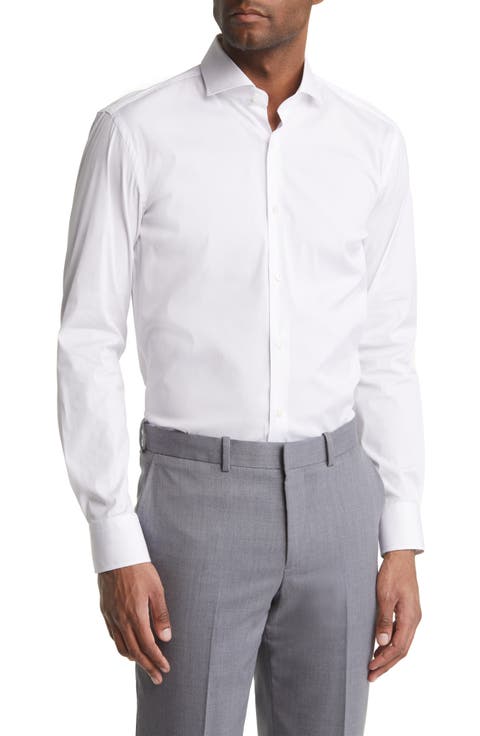 Hank Slim Fit Cotton Blend Dress Shirt (Regular & Big)