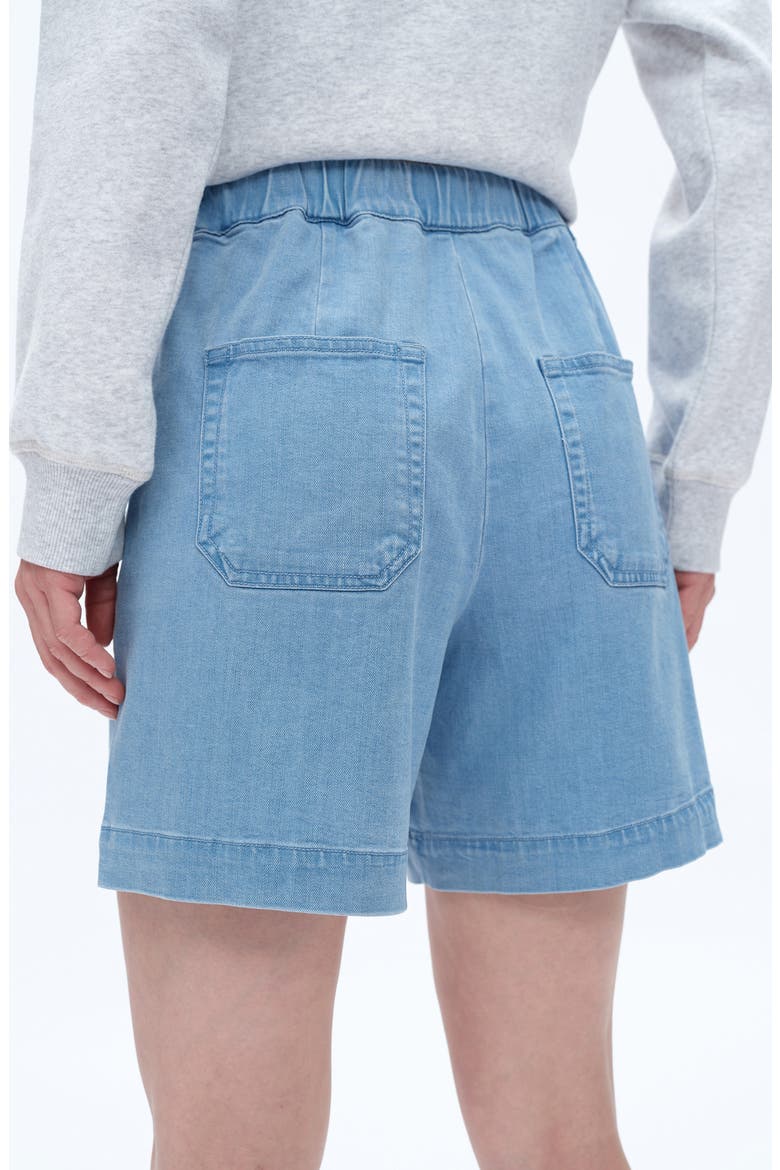 High Waist Drawstring Denim Shorts, Alternate, color, LIGHT BLUE