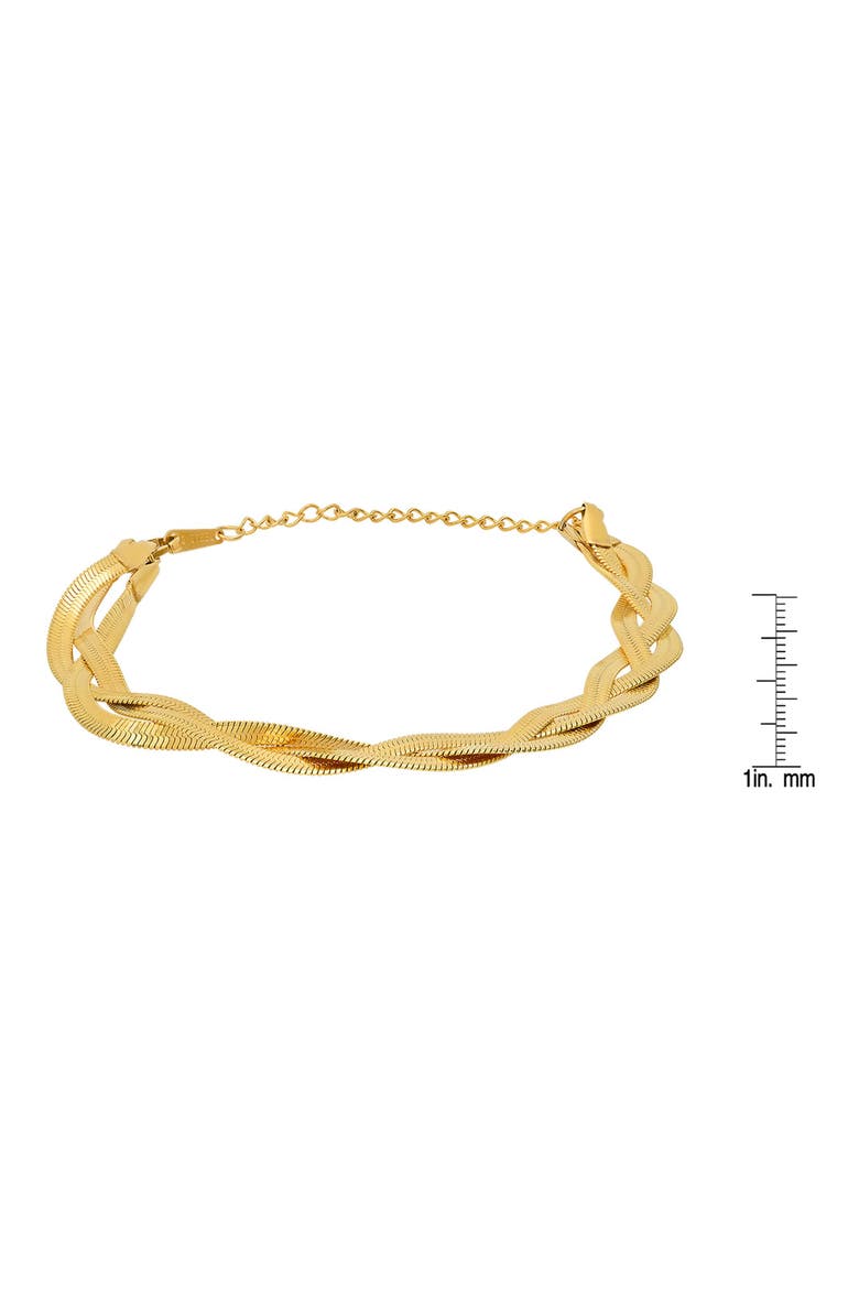 18k Gold Plated Herringbone Chain Bracelet, Alternate, color, GOLD