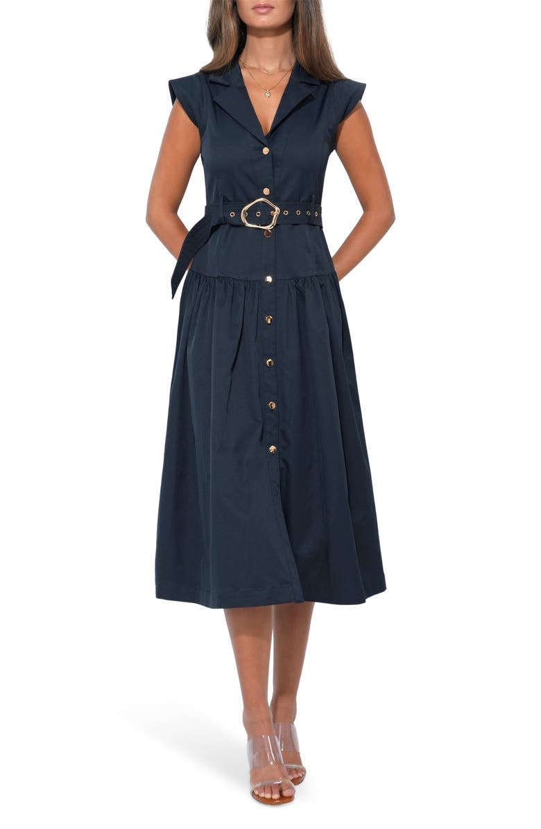Adelyn Rae Olivia Shirtdress, Main, color, Dark Navy