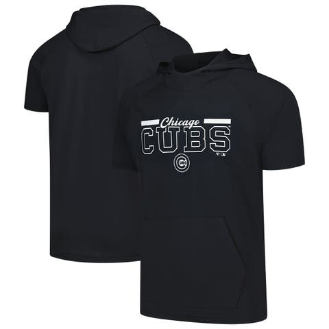 Men's Levelwear Black Chicago Cubs Phase Vanguard Hoodie T-Shirt