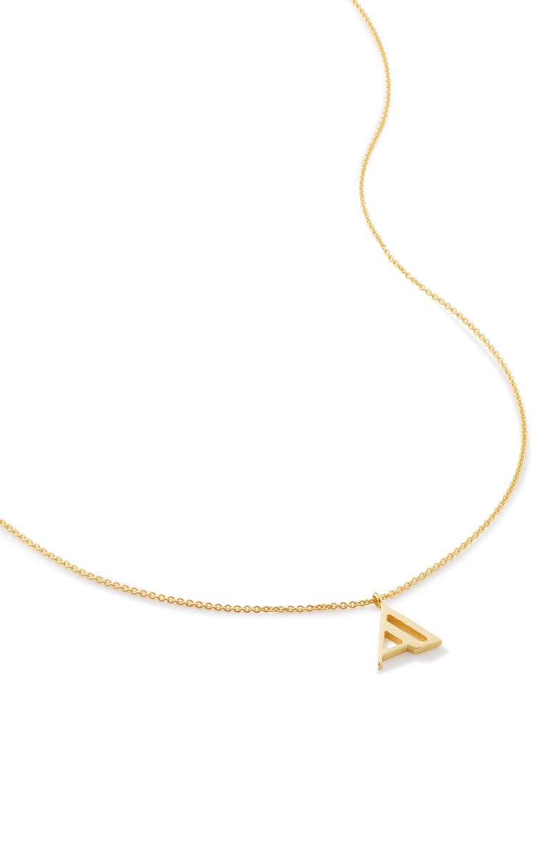 Monica Vinader Initial Pendant Necklace, Main, color, 18Ct Gold Vermeil/ Ss- A