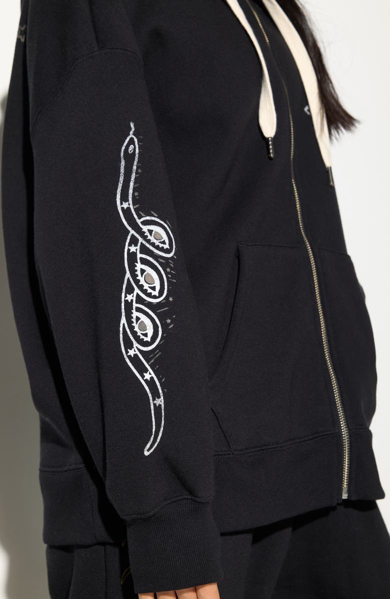 Spiritual Gangster Live Free Boyfriend Cotton Zip Hoodie, Alternate, color, Black