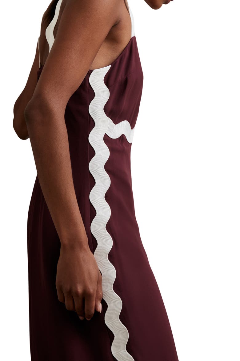 Asher Rickrack Maxi Dress, Alternate, color, BURGUNDY