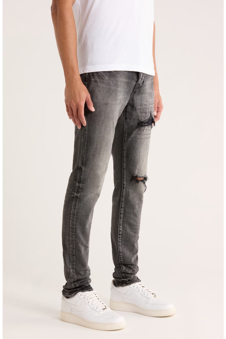 Ripped Distressed Skinny Jeans, Alternate, color, BLACK