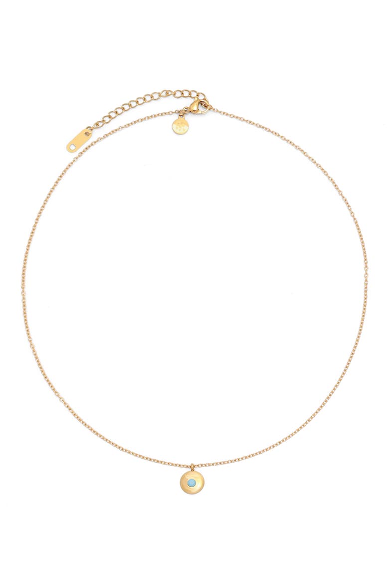 Birthstone Disc Pendant Necklace, Main, color, GOLD-DECEMBER