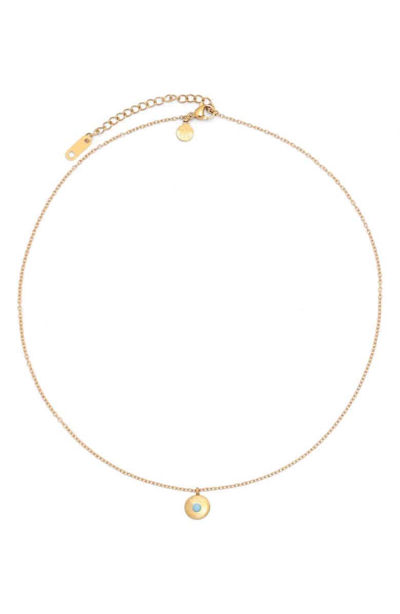Petit Moments Birthstone Disc Pendant Necklace, Main, color, Gold-December