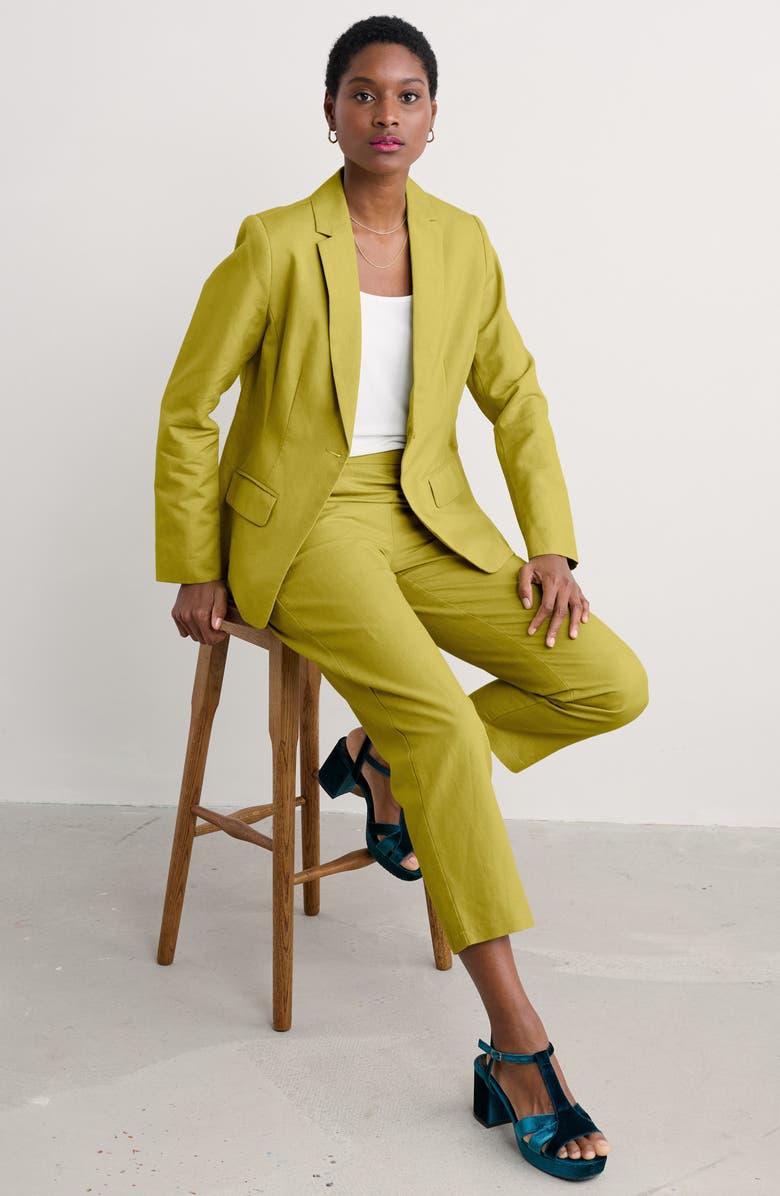 Seasalt Cornwall Erica Linen & Organic Cotton Blazer, Alternate, color, Lime