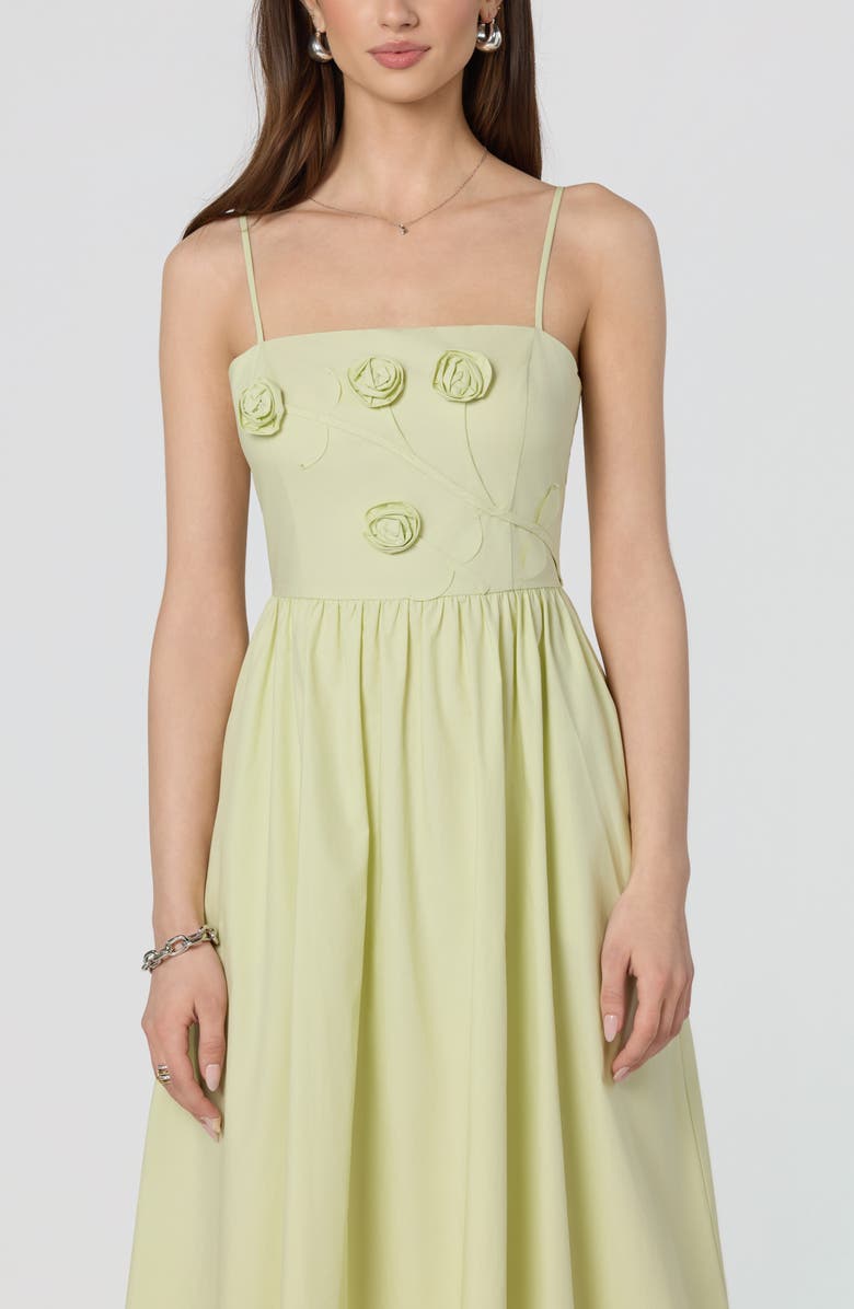 ASTR the Label Silvie Floral Appliqué Party Dress, Alternate, color, Celery