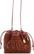 Chloé Mini Summer Banana Woven Raffia Drawstring Shoulder Bag