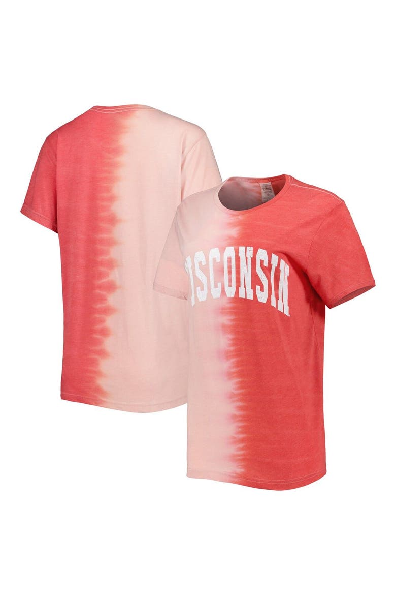 Women's Gameday Couture Red Wisconsin Badgers Find Your Groove Split-Dye T-Shirt, Main, color, Red