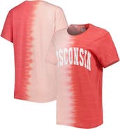 GAMEDAY COUTURE Women's Gameday Couture Red Wisconsin Badgers Find Your Groove Split-Dye T-Shirt