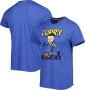 Homage Men's Homage Stephen Curry Royal Golden State Warriors Player Caricature Tri-Blend T-Shirt