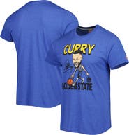 Homage Men's Homage Stephen Curry Royal Golden State Warriors Player Caricature Tri-Blend T-Shirt
