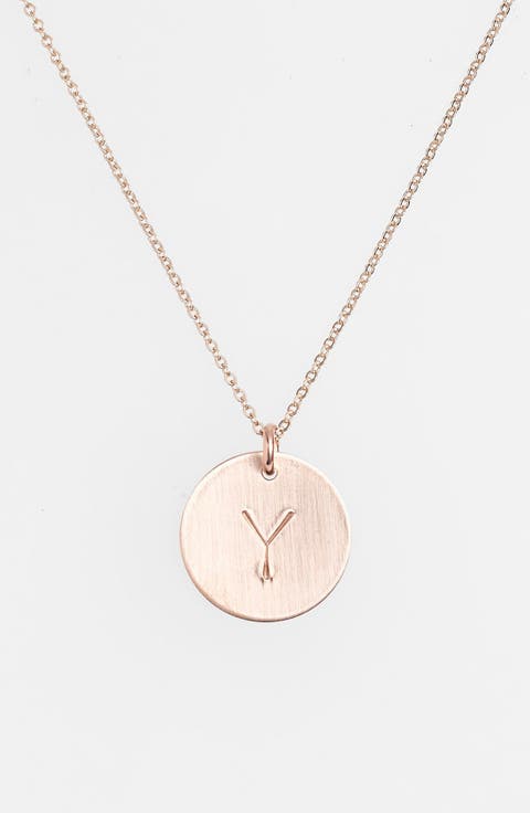 14k-Gold Fill Initial Disc Necklace