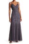 Beaded V-Neck Gown