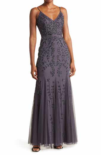 Marina Beaded V-Neck Gown