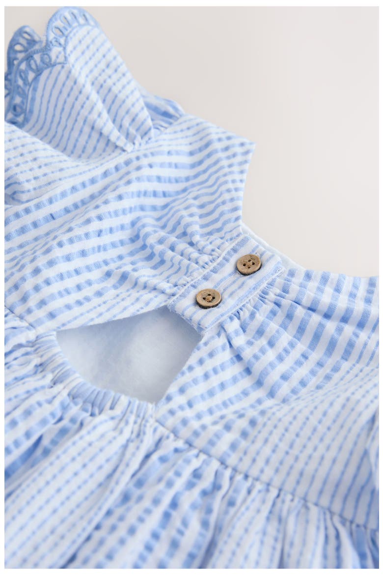 Kids' Stripe Broderie Flutter Sleeve Dress, Alternate, color, BLUE